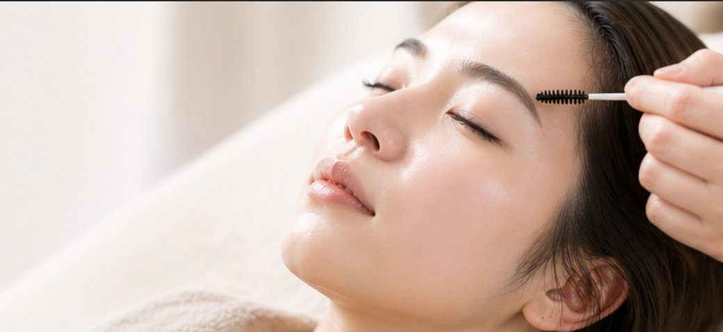 眉毛の施術を受ける女性 - CLEA eyebrow